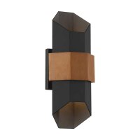 Up Down Wandleuchte außen H: 38,6 cm IP44 Schwarz...