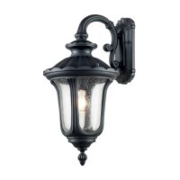 Wandlampe außen IP44 56 cm hoch Schwarz Rustikal...