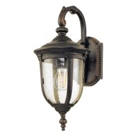 Außenwandleuchte in Bronze Glas Alu IP44 41,5 cm...