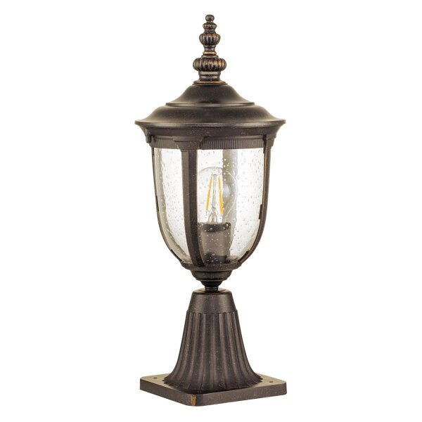 Sockelleuchte Garten IP44 46,6 cm hoch Rustikal in Bronze