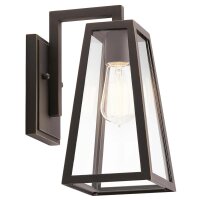 Außenleuchte Wand 29 cm hoch Glas Aluminium E27 IP44