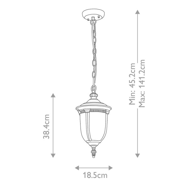 Hängeleuchte außen Aluminium Glas IP44 B: 18,5 cm Vintage