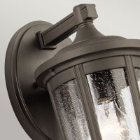 Außenleuchte Wand Alu Glas 37,1 cm hoch IP44 E27...