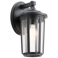 Außenwandleuchte E27 IP44 37,1 cm hoch Glas Alu...