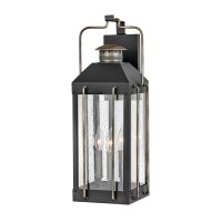 Wandlampe außen Vintage E14 IP44 H: 61 cm Alu Glas