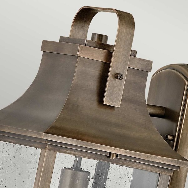 Außenleuchte Wand H: 48,3 cm IP44 E27 in Bronze Alu Regenglas