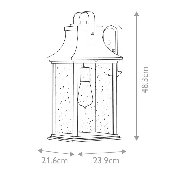 Außenleuchte Wand H: 48,3 cm IP44 E27 in Bronze Alu Regenglas