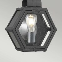 Wand Außenleuchte Vintage Alu Glas H: 41,8 cm IP44 E27