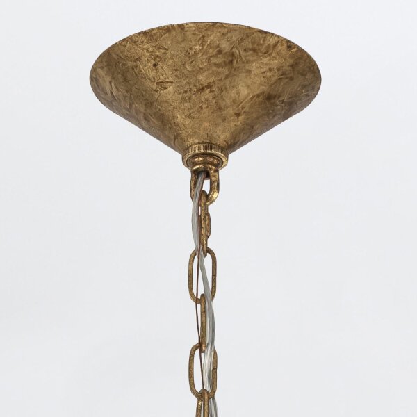 Hängelampe Glas Metall Ø 57,2 cm 3x E14 in Gold Antik Grau
