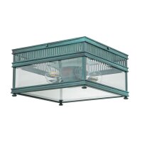 Außenlampe Echt-Messing Glas 30 cm breit IP44 E27...