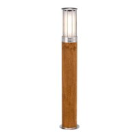 Pollerleuchte Edelstahl Teak Holz IP55 70 cm hoch blendarm