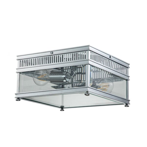 Deckenleuchte außen Messing Glas E27 IP44 30 cm breit