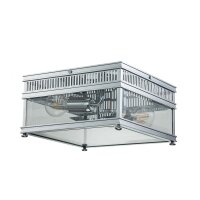 Deckenleuchte au&szlig;en Messing Glas E27 IP44 30 cm breit