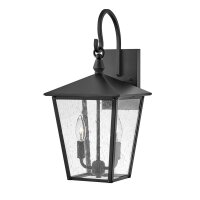 Schwarze Außenleuchte Wand Alu Glas IP44 H: 47,9 cm...