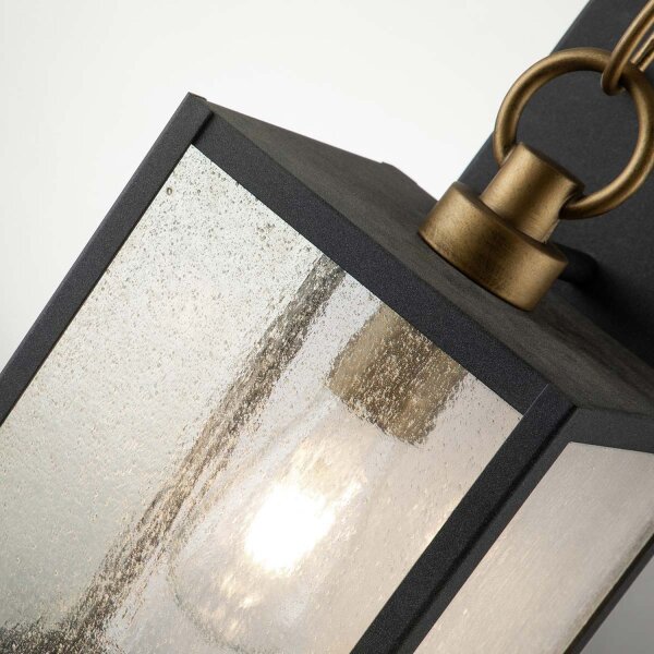 Wandlampe außen Aluminium Glas E27 IP44 44 cm hoch Vintage