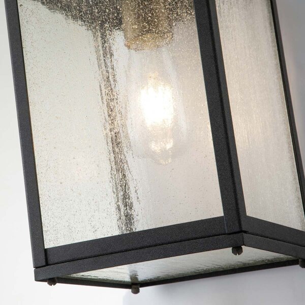 Wandlampe außen Aluminium Glas E27 IP44 44 cm hoch Vintage
