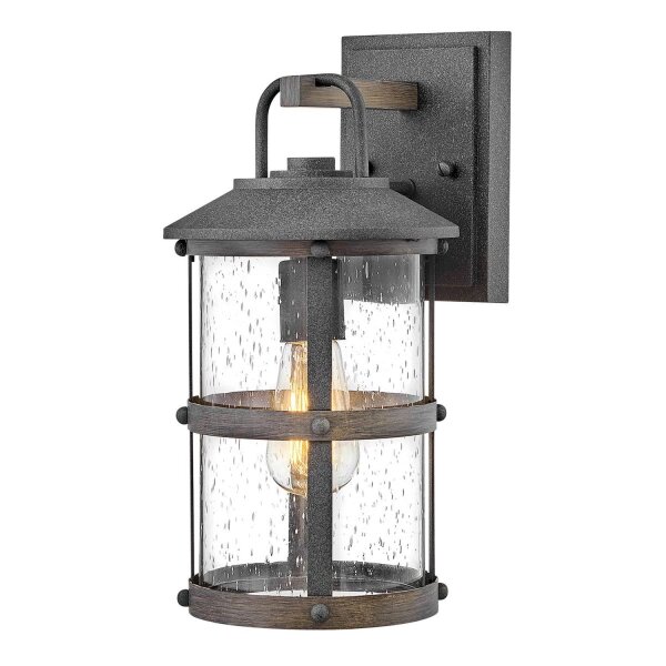 Wandlampe außen E27 IP44 36,6 cm hoch Aluminium Glas