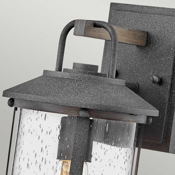 Wandlampe außen E27 IP44 36,6 cm hoch Aluminium Glas
