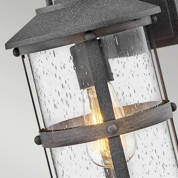Wandlampe außen E27 IP44 36,6 cm hoch Aluminium Glas