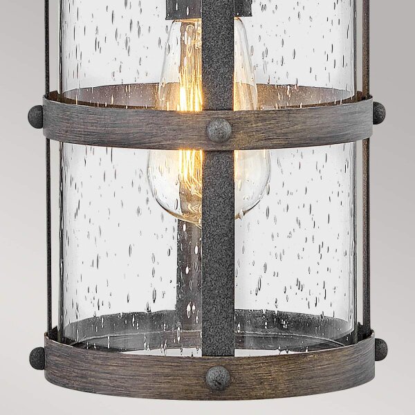Wandlampe außen E27 IP44 36,6 cm hoch Aluminium Glas