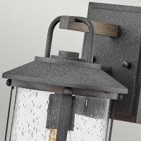 Wandlampe außen E27 IP44 36,6 cm hoch Aluminium Glas