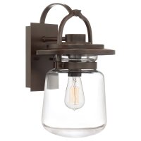 Wandlampe außen Aluminium Glas E27 IP44 H: 39,3 cm...