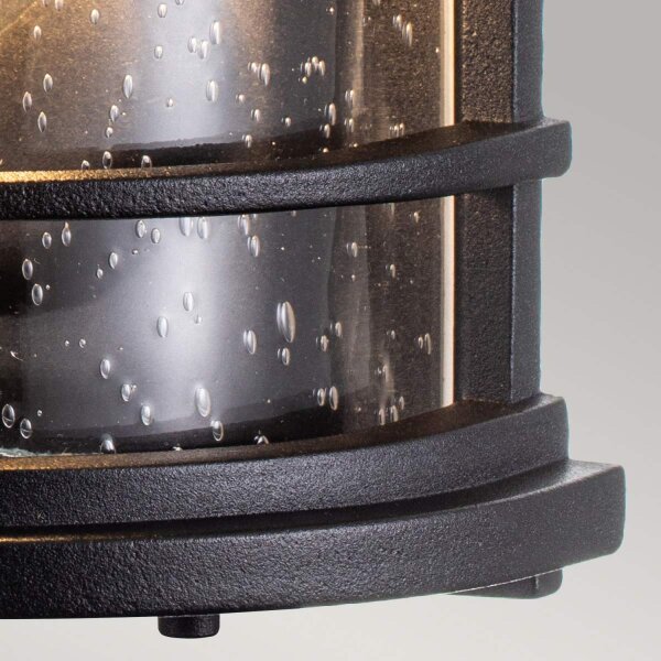 Außenleuchte Wand IP44 28,9 cm hoch Maritim Alu Regenglas