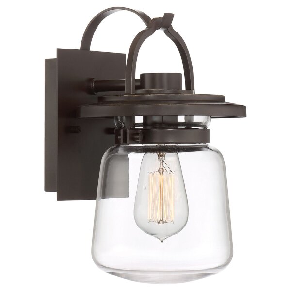 Vintage Außenleuchte E27 Aluminium Glas H: 29,6 cm IP44