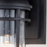 Maritime Wandlampe außen Alu Glas E27 IP44 29,2 cm...