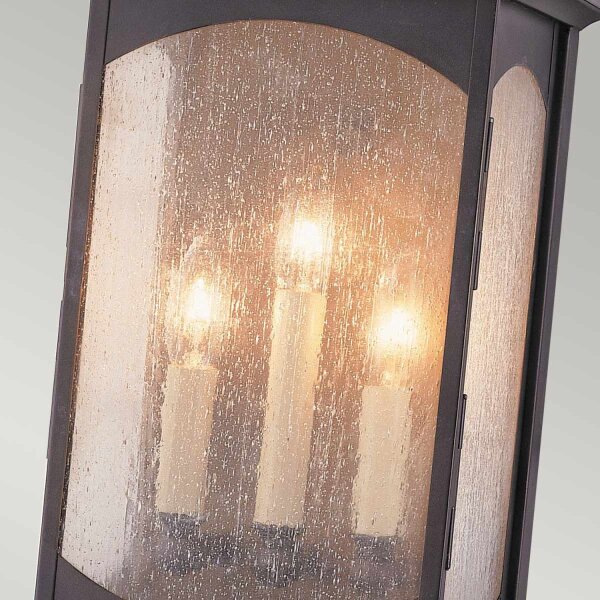 Außenwandleuchte groß H: 63,8 cm Glas Alu E14 IP44
