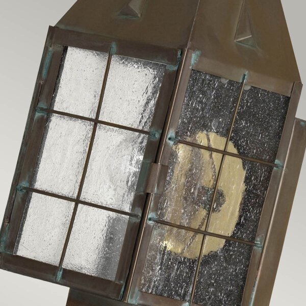 Außenlampe Wand aus Messing Glas E27 IP44 34,2 cm hoch