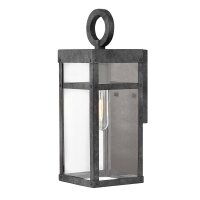 Vintage Au&szlig;enwandlampe 33,6 cm hoch IP44 E27 Alu Glas