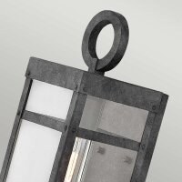 Vintage Außenwandlampe 33,6 cm hoch IP44 E27 Alu Glas