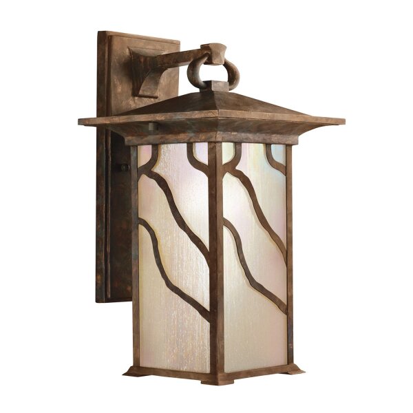 Wandlampe außen Vintage H: 38,6 cm IP44 E27 in Kupfer antik