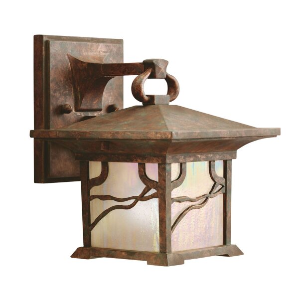 Wandleuchte außen E27 IP44 H: 20,6 cm Kupfer antik Vintage