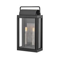 Außenwandleuchte Schwarz IP44 41,9 cm hoch 2x E14...