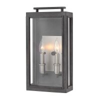 Wandlampe außen Aluminium Glas E14 IP44 H: 43,1 cm...