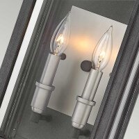 Wandlampe außen Aluminium Glas E14 IP44 H: 43,1 cm...