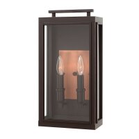 Außenwandleuchte Alu Glas H: 43,1 cm IP44 2x E14...