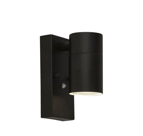 Außenwandlampe Schwarz IP44 Metall H:15 cm akzentuiert