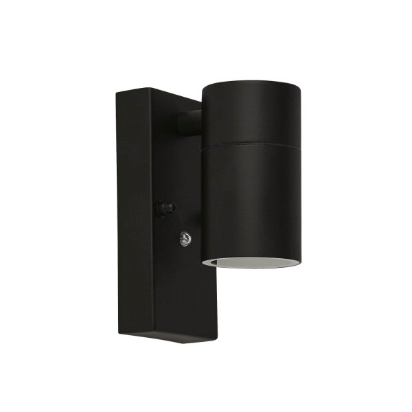 Außenwandlampe Schwarz IP44 Metall H:15 cm akzentuiert