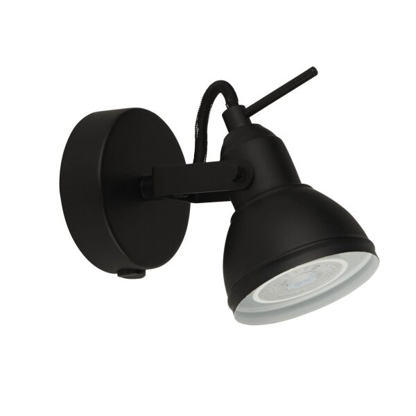 Schwarzer Wandspot Metall verstellbar GU10 bis 50 W