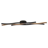 Dimmbare LED Deckenlampe Schwarz Natur L:108 cm 953 lm