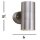 Up Down Wandlampe Außen Stahl IP44 GU10 H:16 cm 2-flmg