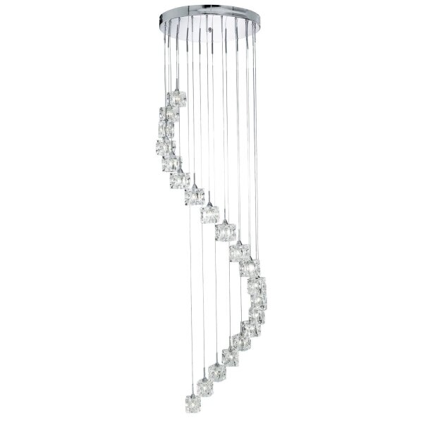 LED Pendelleuchte Glas Metall B:45 cm 3 W 20-flammig