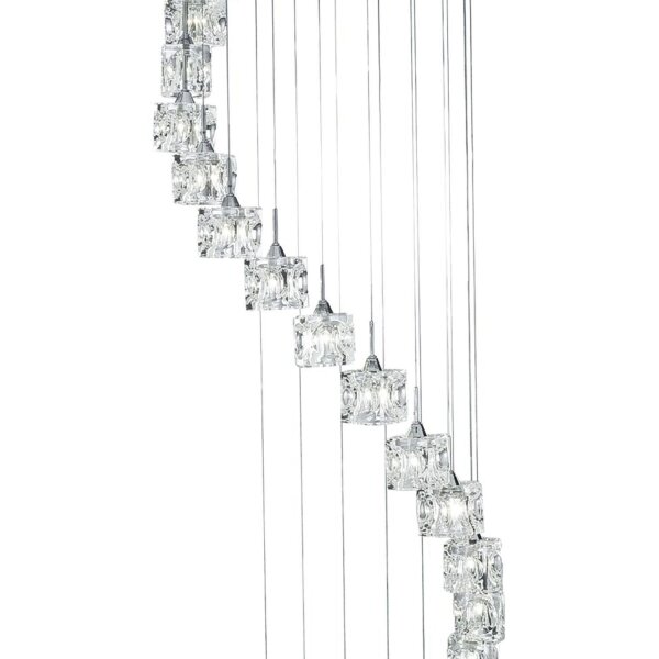 LED Pendelleuchte Glas Metall B:45 cm 3 W 20-flammig