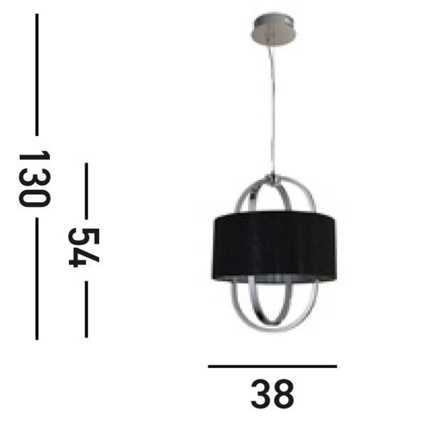 Blendarme LED Hängelampe Stoff Metall warmweiß Ø38 cm