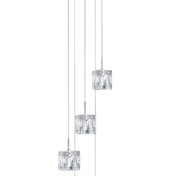 LED Hängelampe in Chrom Glas Metall 3000 K 5-flammig