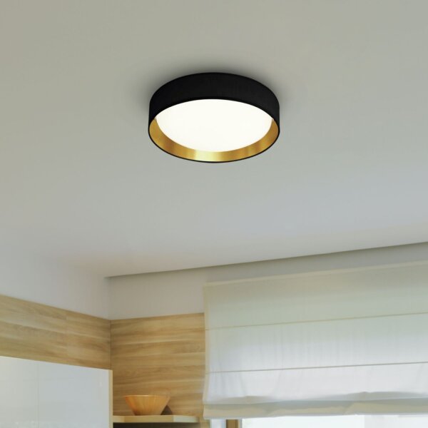 Elegante LED Deckenleuchte Ø50 cm 25 W in Schwarz Gold