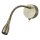 LED Wandspot mit Flexarm Schalter 1 W in Messing Antik